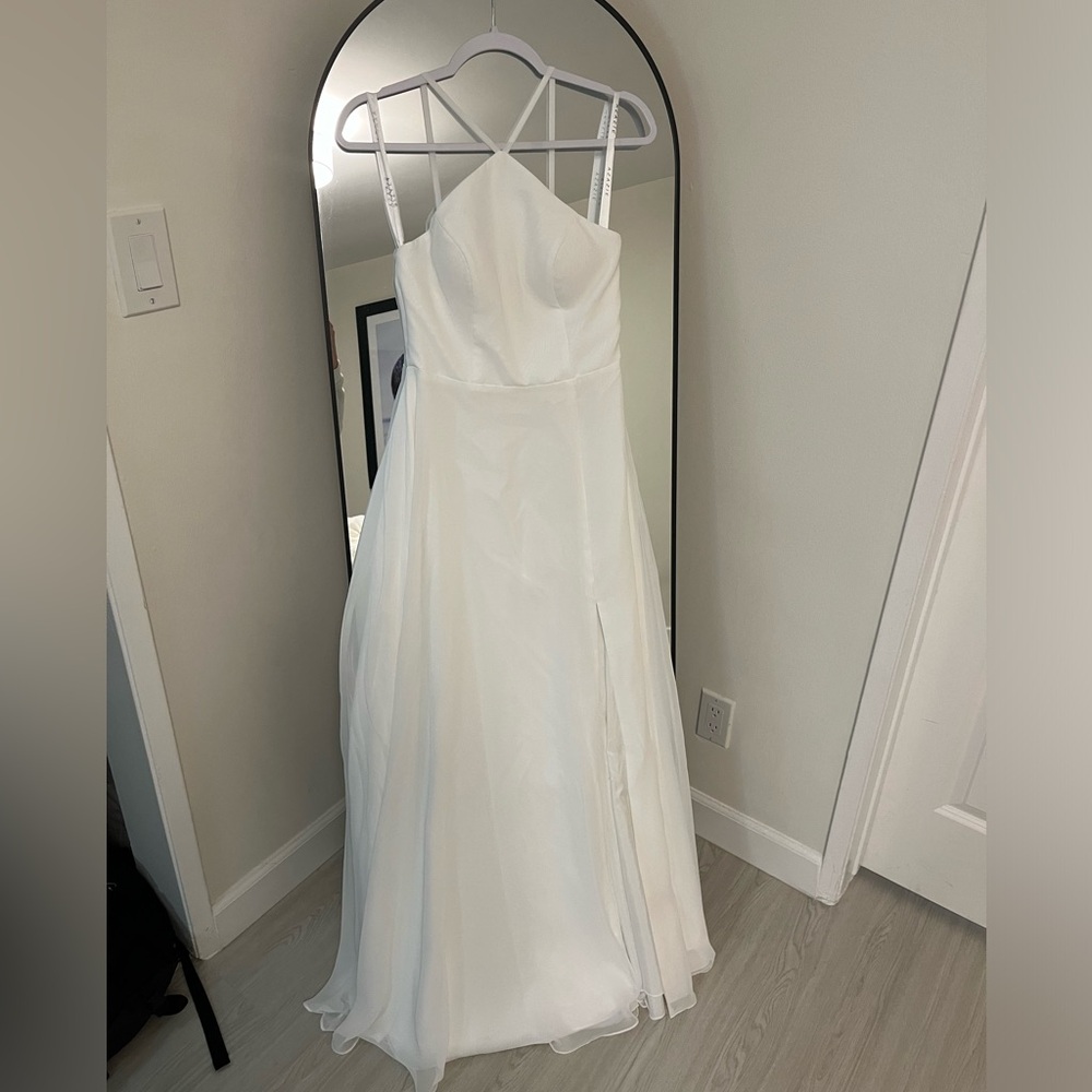 White Long Dress with slit